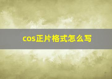 cos正片格式怎么写