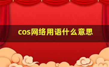 cos网络用语什么意思