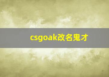 csgoak改名鬼才