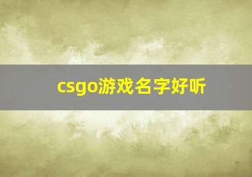 csgo游戏名字好听