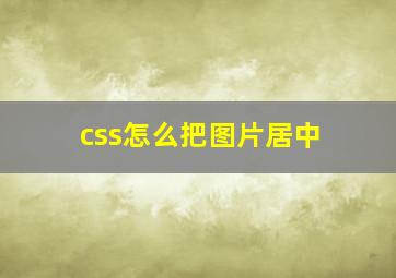 css怎么把图片居中