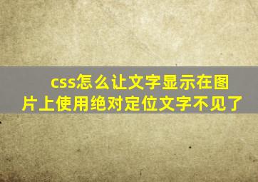 css怎么让文字显示在图片上使用绝对定位文字不见了