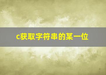 c获取字符串的某一位