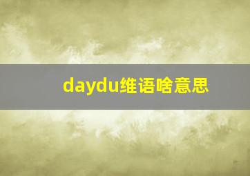 daydu维语啥意思