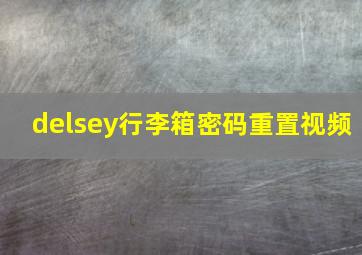 delsey行李箱密码重置视频