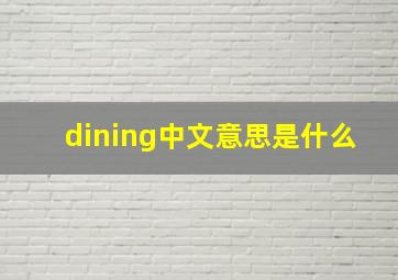 dining中文意思是什么