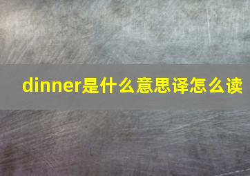 dinner是什么意思译怎么读