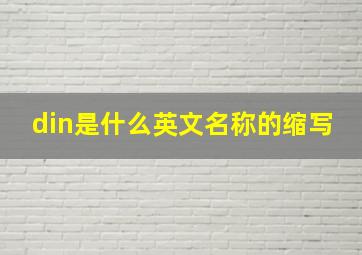 din是什么英文名称的缩写