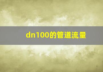 dn100的管道流量