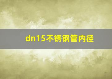 dn15不锈钢管内径