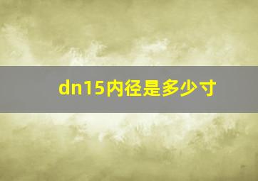 dn15内径是多少寸