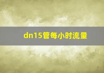 dn15管每小时流量