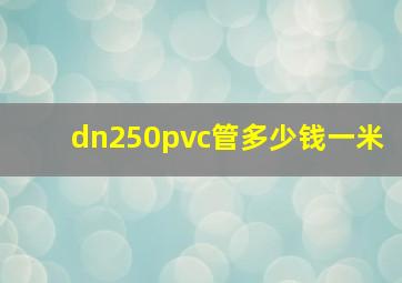 dn250pvc管多少钱一米