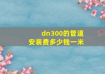 dn300的管道安装费多少钱一米