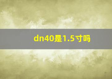 dn40是1.5寸吗