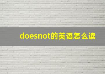 doesnot的英语怎么读