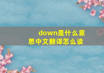 down是什么意思中文翻译怎么读