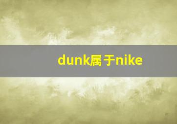 dunk属于nike