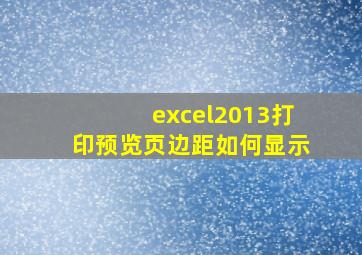 excel2013打印预览页边距如何显示