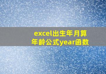 excel出生年月算年龄公式year函数