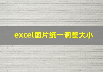 excel图片统一调整大小