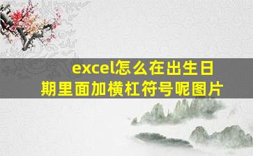 excel怎么在出生日期里面加横杠符号呢图片