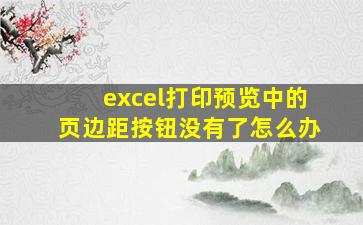 excel打印预览中的页边距按钮没有了怎么办