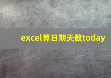 excel算日期天数today