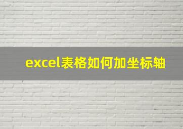 excel表格如何加坐标轴