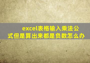 excel表格输入乘法公式但是算出来都是负数怎么办