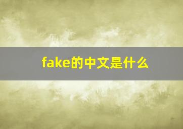 fake的中文是什么