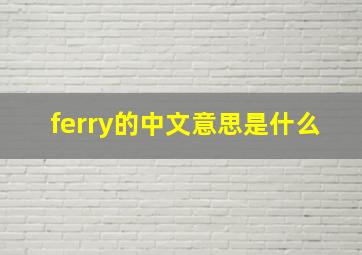 ferry的中文意思是什么