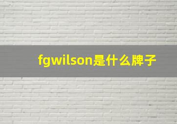 fgwilson是什么牌子