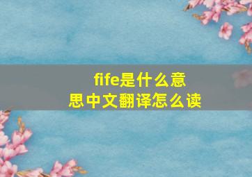 fife是什么意思中文翻译怎么读