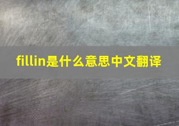 fillin是什么意思中文翻译