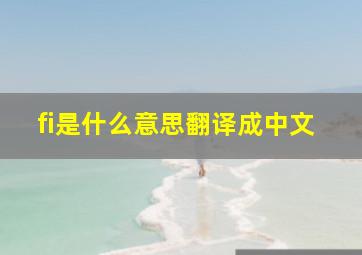 fi是什么意思翻译成中文