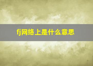 fj网络上是什么意思