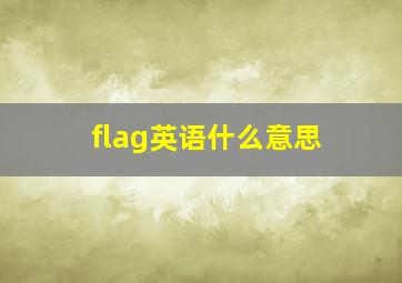 flag英语什么意思