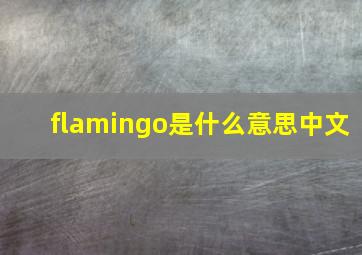 flamingo是什么意思中文