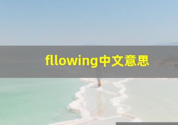 fllowing中文意思