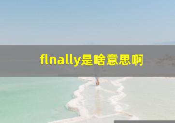 flnally是啥意思啊