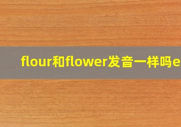 flour和flower发音一样吗er