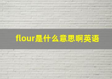 flour是什么意思啊英语