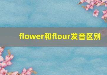 flower和flour发音区别