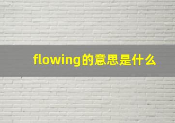 flowing的意思是什么