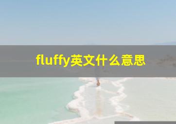 fluffy英文什么意思