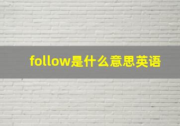 follow是什么意思英语