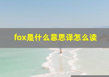 fox是什么意思译怎么读