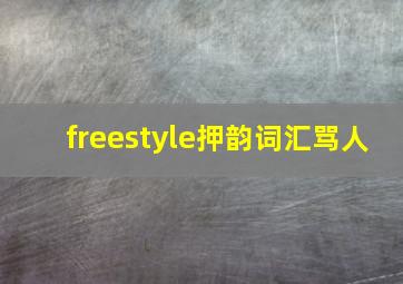 freestyle押韵词汇骂人