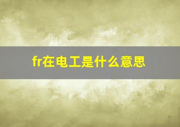 fr在电工是什么意思